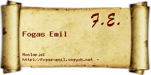 Fogas Emil névjegykártya