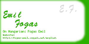 emil fogas business card